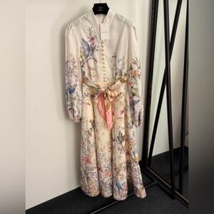 Zimmermann Rebellion Button Floral Midi Dress